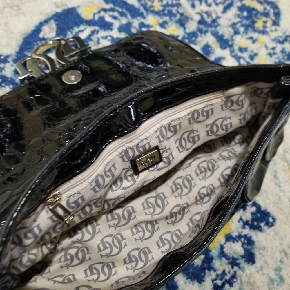 Guess Studded Clutch Black Patent Faux Leather - Picture 6 of 6